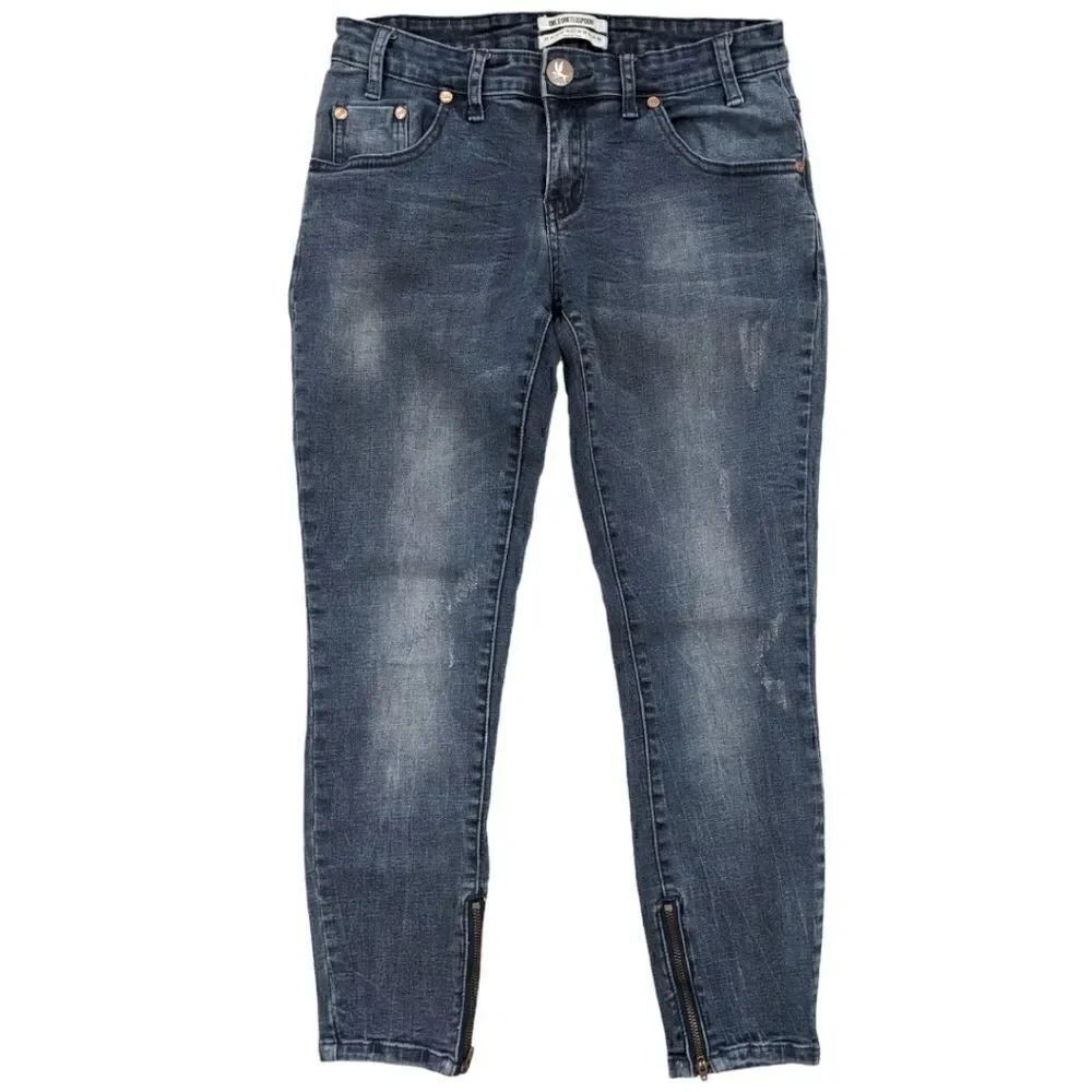 OneTeaspoon Women's Ankle Zip Low Rise Skinny Fit Jeans Dark Wash Blue Size 27